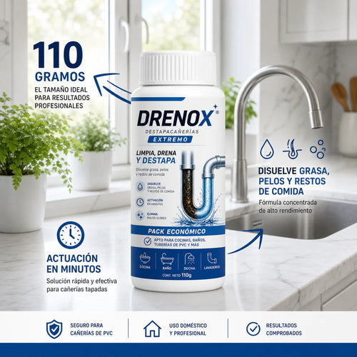 DRENOX™ Limpia y destapa tus cañerías