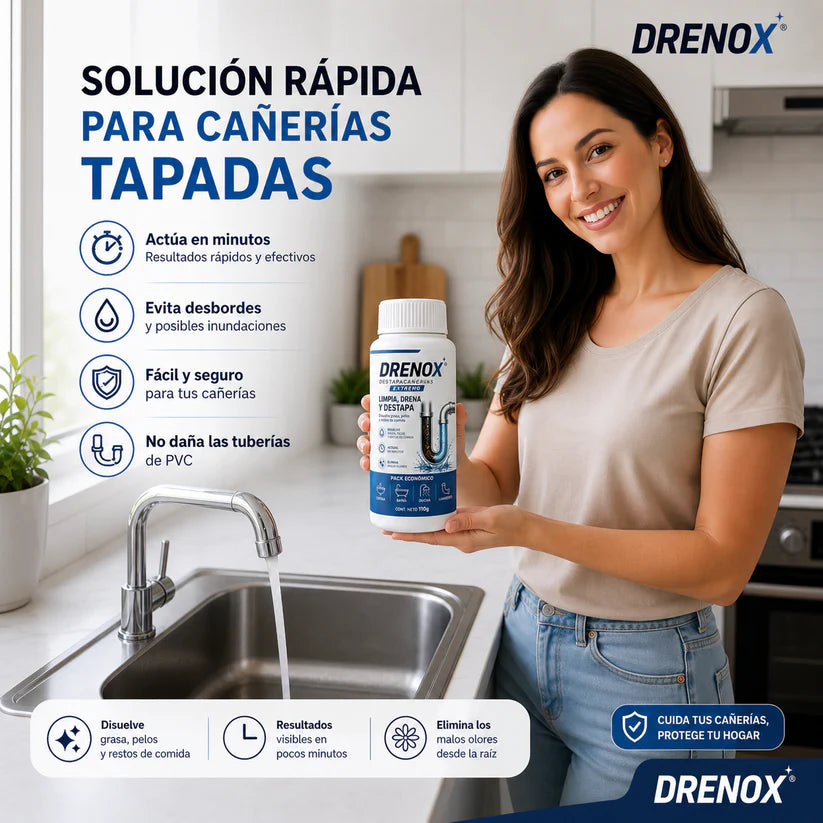 DRENOX™ Limpia y destapa tus cañerías
