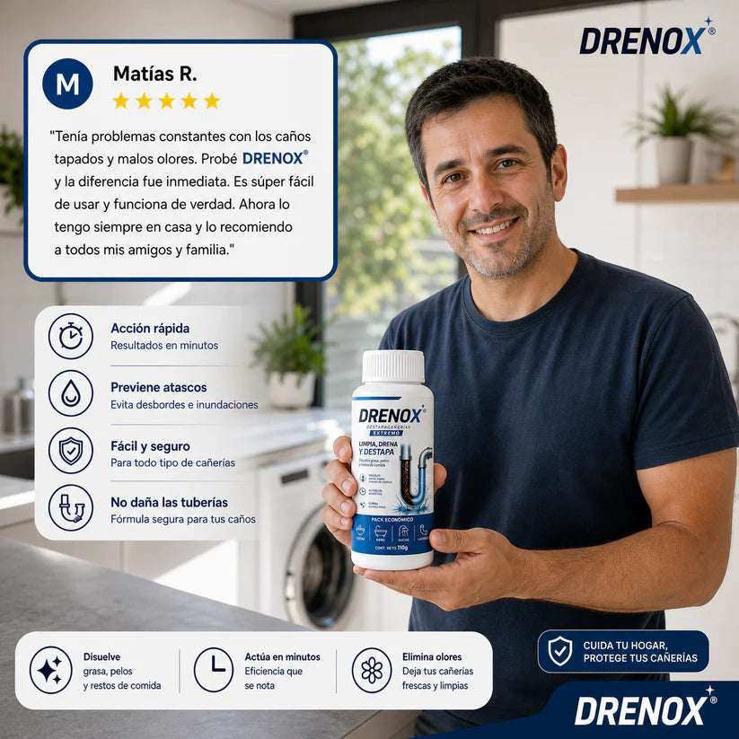 DRENOX™ Limpia y destapa tus cañerías