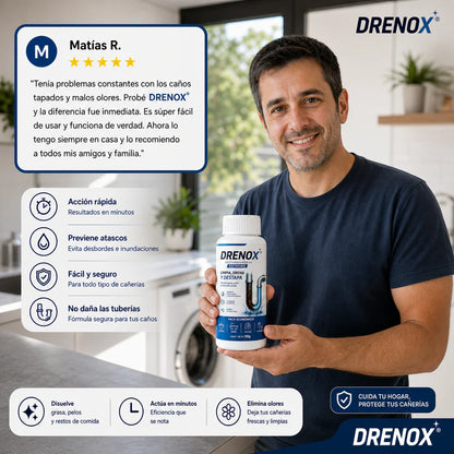 DRENOX™ Limpia y destapa tus cañerías