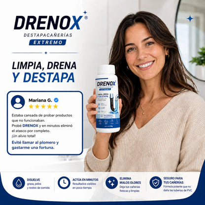DRENOX™ Limpia y destapa tus cañerías